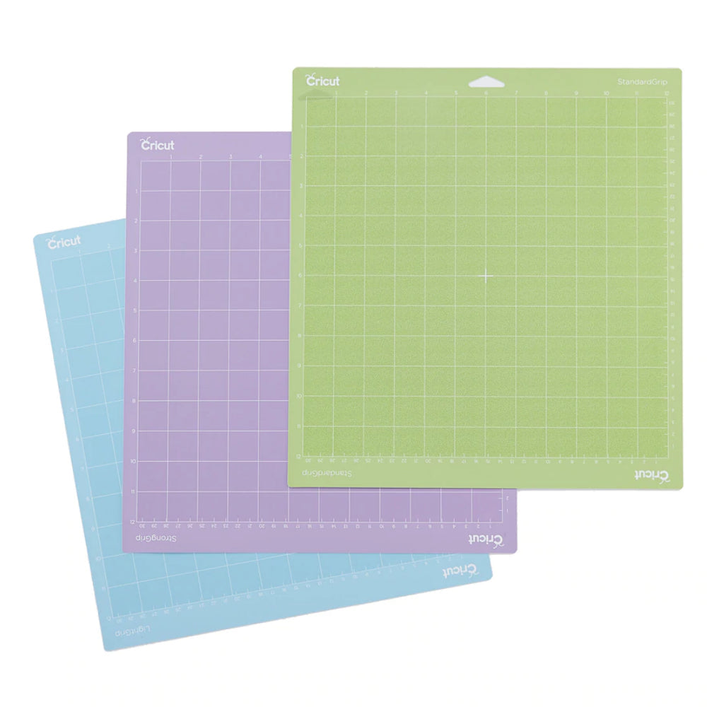 Adhesive Back Cutting Mats 12" X 12" 3 Pkg / Set de 3 Tapetes de Corte Mats para Plotters Cricut
