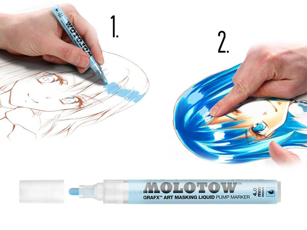 Masking Fluid Refillable Marker 4mm / Marcador Rellenable para Enmascarar Marcadores &amp; Plumones Molotow