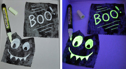 Glow In The Dark Fabric Marker Orange / Marcador Brilla en la Obscuridad Naranja Descontinuado Marvy Uchida