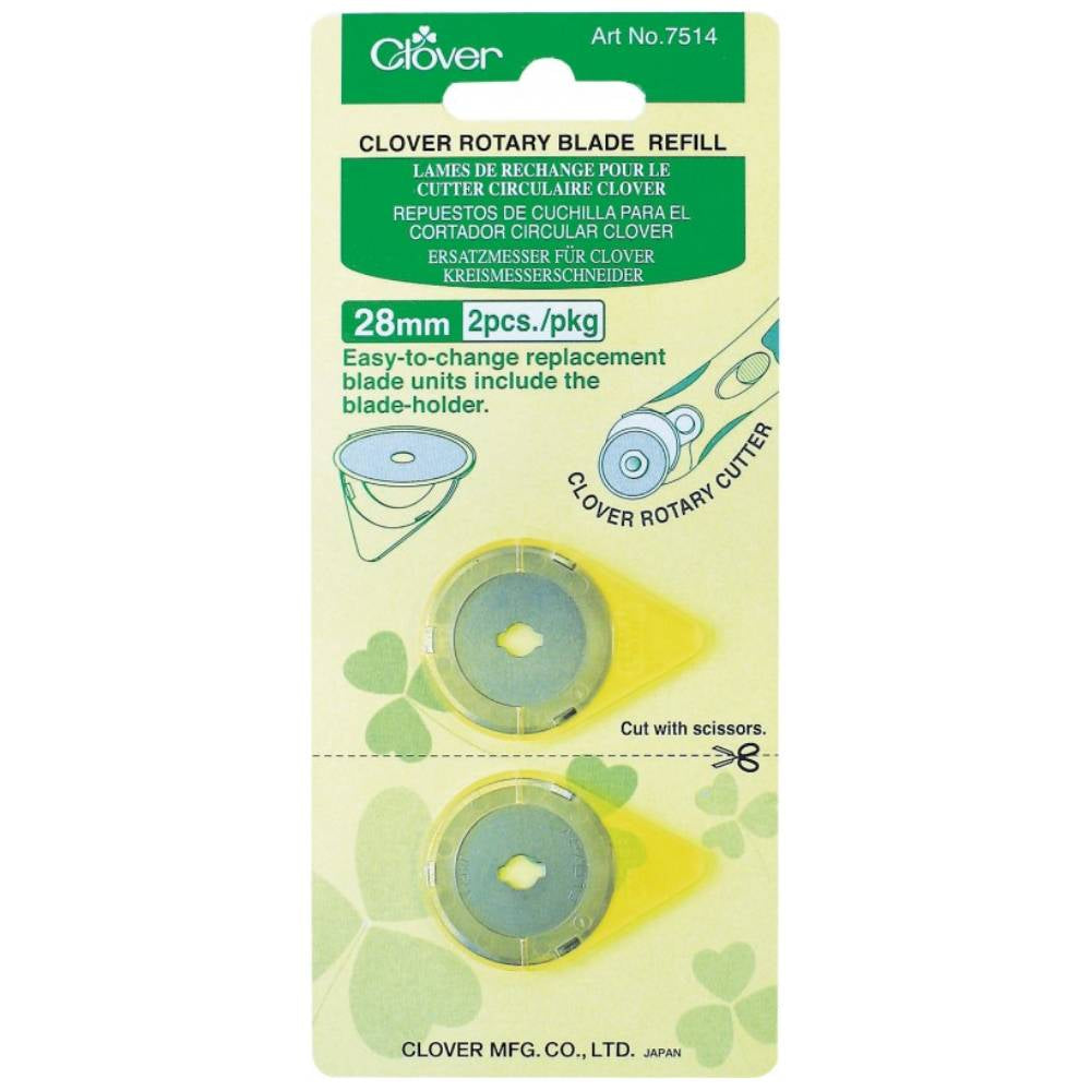 Rotary Blade Refill 28mm /  Repuesto de Cortador Giratorio para Tela Costura Clover
