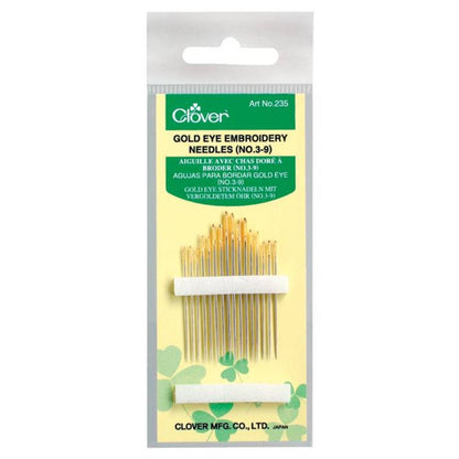 Gold Eye Embroidery Needles  / Agujas para Bordado Costura Clover