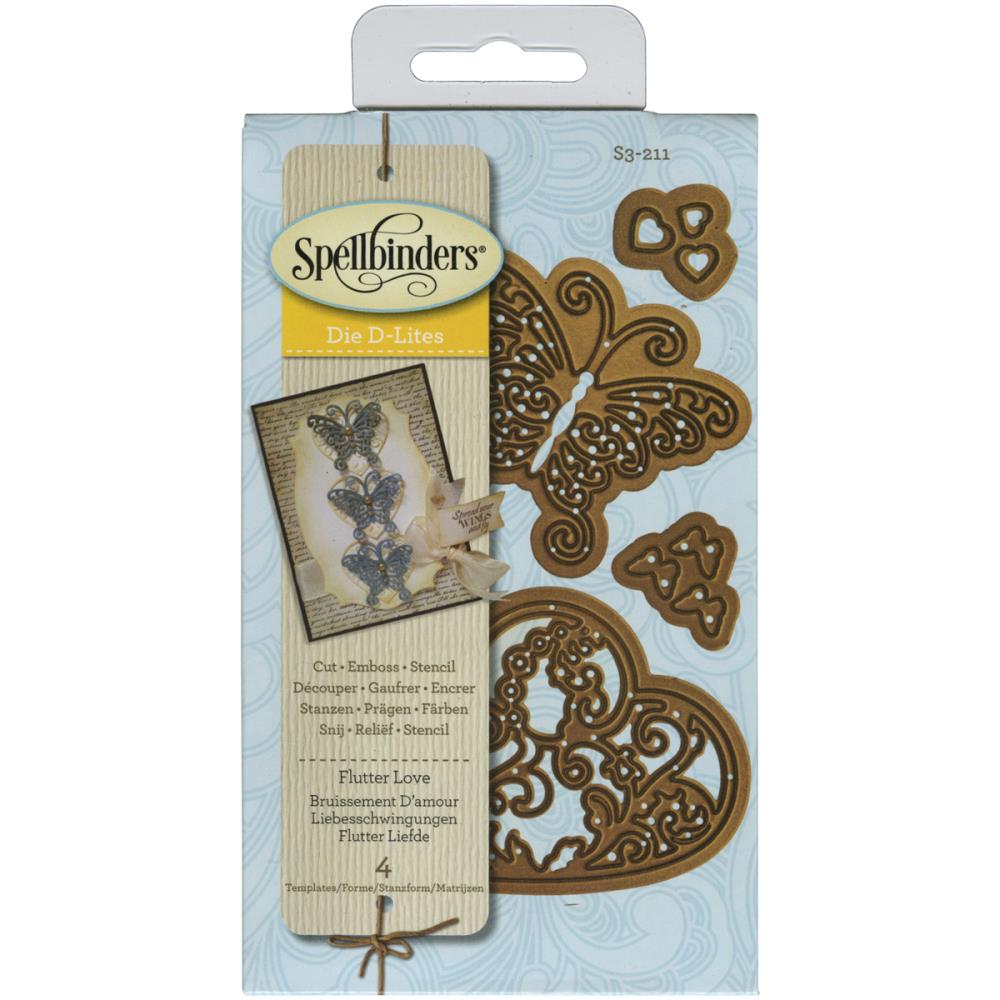 Shapeabilities Die D-Lites Flutter Love / Suaje de Coazón y Mariposa Descontinuado Spellbinders