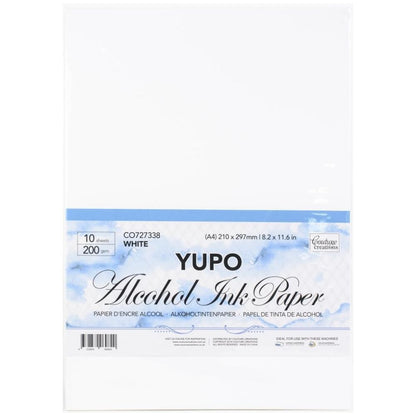 Alcohol Ink White Yupo Paper / 10 Hojas de Papel Yupo Blanco Descontinuado Couture Creations
