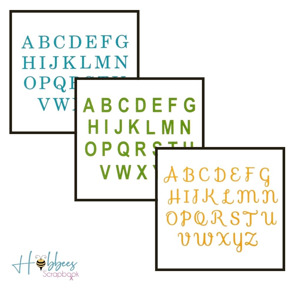 3 Fonts Stencils Alphabet / Esténciles Alfabeto Diferentes Fuentes Descontinuado Darice