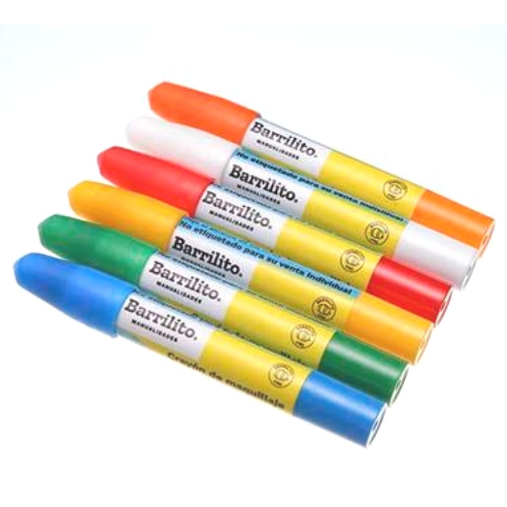 6 Crayones Pinta Caritas Primarios Descontinuado Barrilito