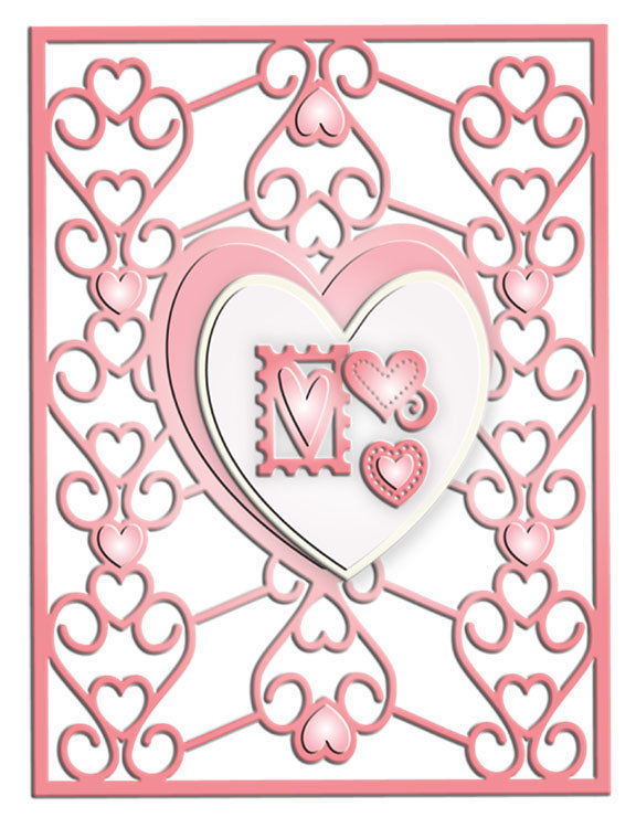 Dies Set Lovelette / Suajes de Fondo de Corazón Descontinuado LDRS Creative
