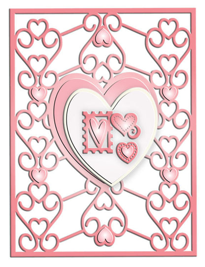 Dies Set Lovelette / Suajes de Fondo de Corazón Descontinuado LDRS Creative