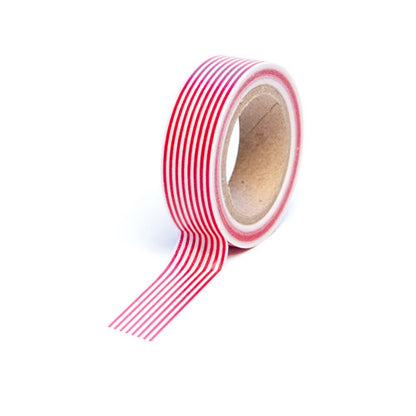Washi Tape Stripes Red / Cinta Adhesiva Lineas Rojas Descontinuado Queen&amp;Co