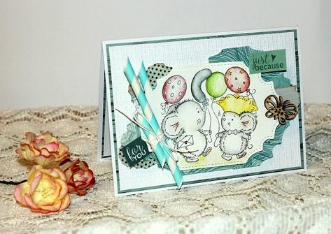 Cling Stamps Have The Micest Day / Sello Cling de Ratones y Globos Descontinuado LDRS Creative