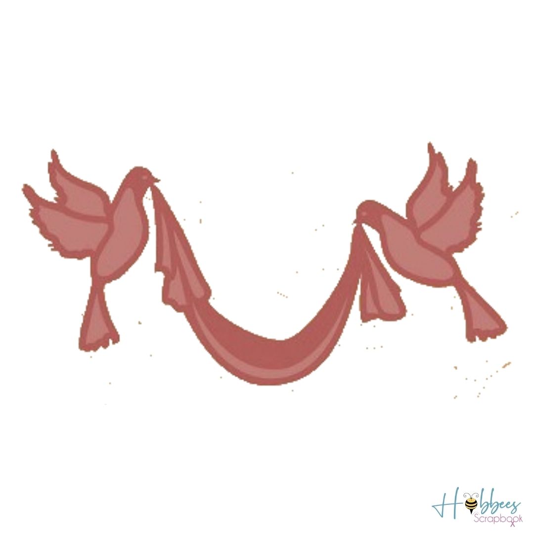 Doves With Ribbon Cutting Die / Suaje de Palomas con Listón Dados de Corte / Suajes / Troqueles Amy Design