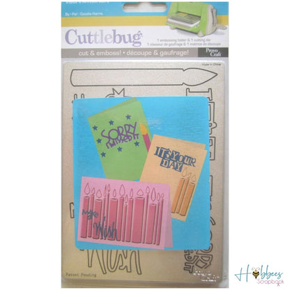 Combo Birthday Wishes / Combo de Suaje y Folder de Vela Dados de Corte / Suajes / Troqueles Cuttlebug
