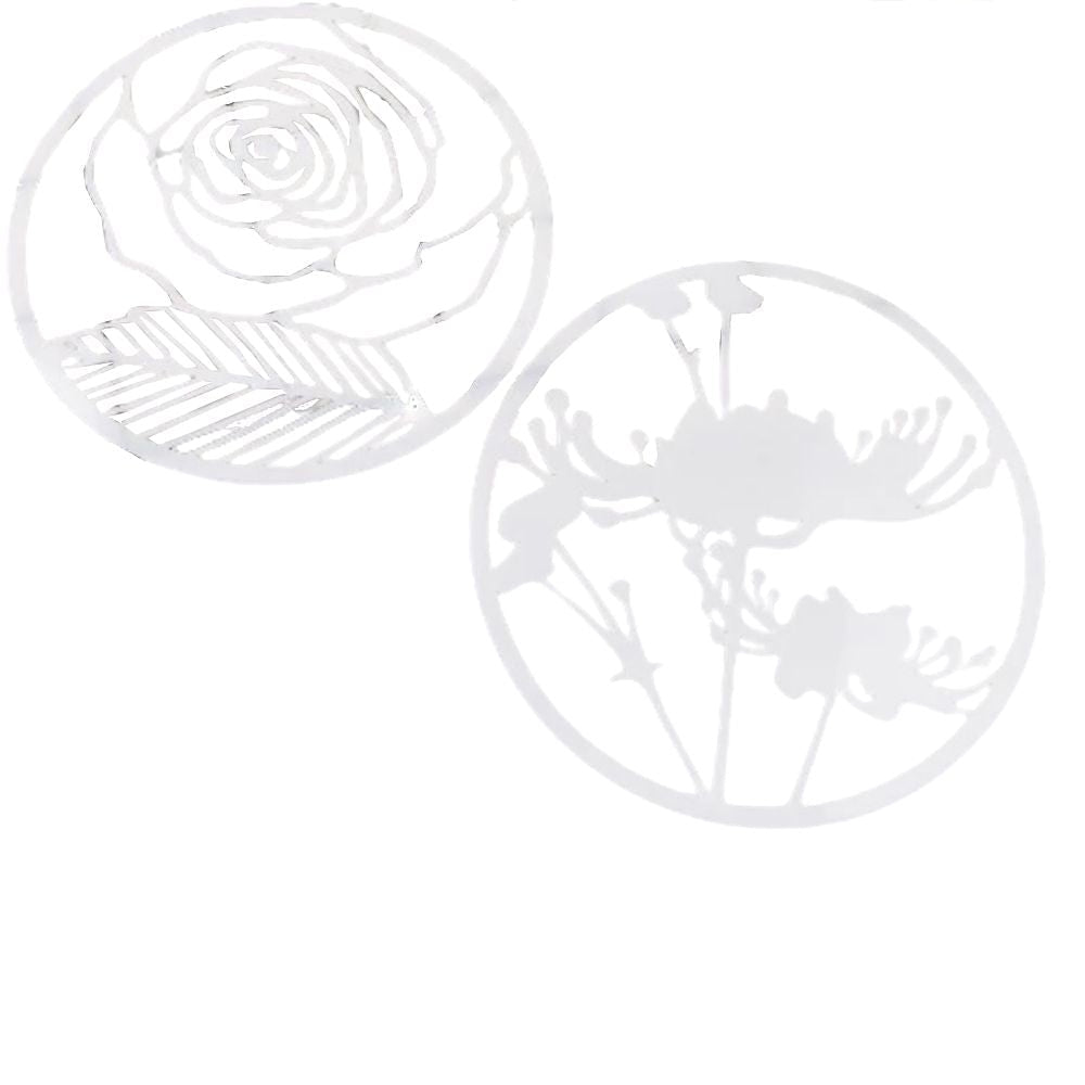 Flower Circle Stencils / 8 Plantillas de Flores Esténciles / Plantillas Hobbees