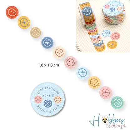 Botones de Washi Tape Adhesivos Descontinuado Hobbees
