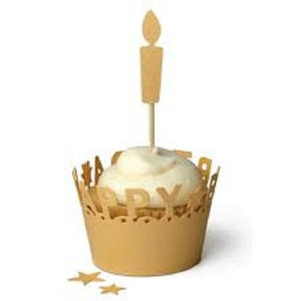 Template Dies Happy Birthday Cupcake Liner / Suaje de Cupcake de Cumpleaños Dados de Corte / Suajes / Troqueles LifeStyle Crafts