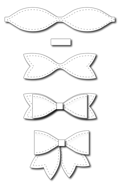 Template Dies One Piece Bow / Suaje de Moño de Una Pieza Descontinuado LifeStyle Crafts