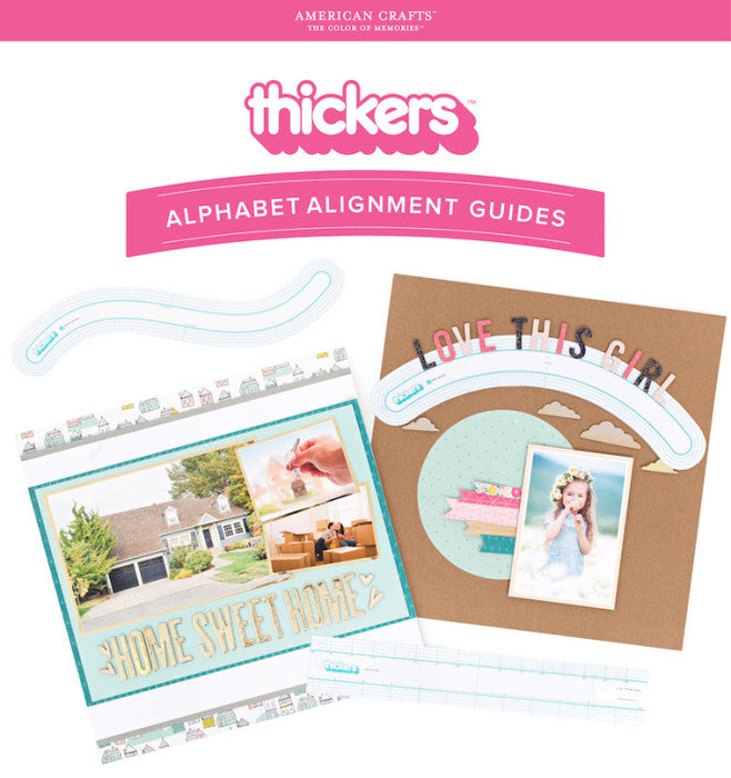 Thickers Alphabet Alignment Guides / Guías de Alineación para Alfabeto Descontinuado American Crafts