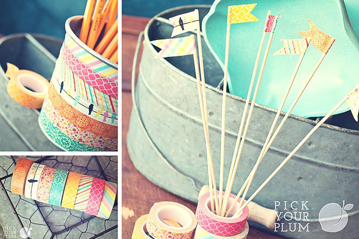 Washi Tape White with Silver / Cinta Adhesiva Washi Tape Darice