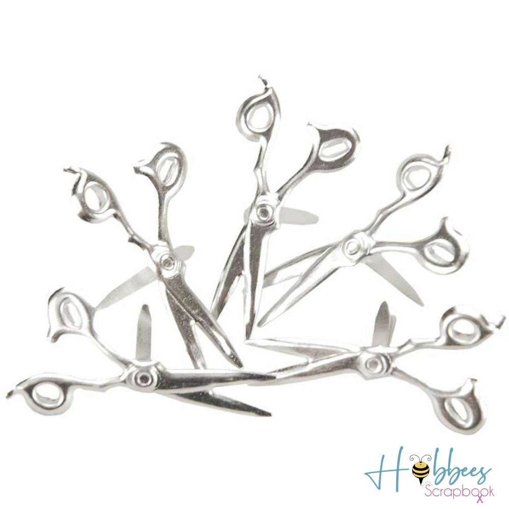 12 Scissor Brads / Sujetadores Tijeras Descontinuado Eyelet Outlet