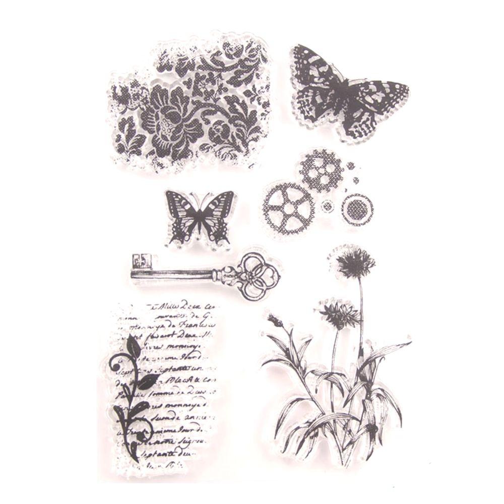 Sellos de Polímero de Mariposas y Flores Sellos Hobbees
