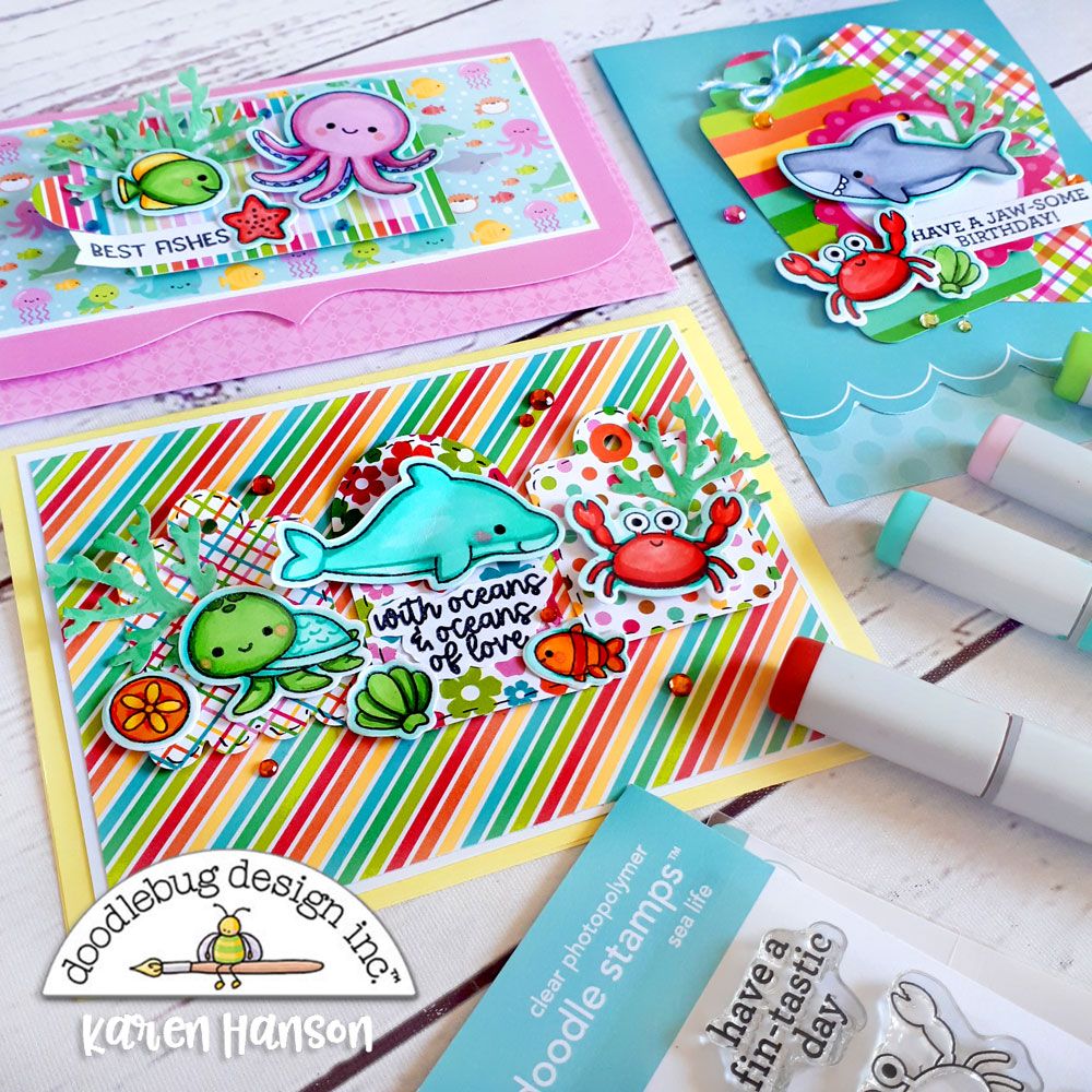 Double-Sided Paper Pad Seaside Summer 6" / Block de Papel Verano Junto al Mar Papel Doodlebug