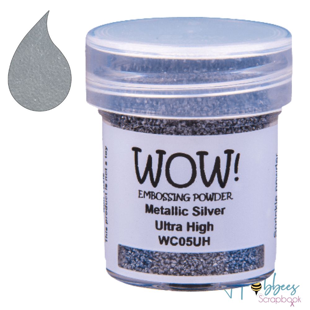 Ultra High Metallic Silver Embossing Powder / Polvo de Embossing Plata Metálica Ultra Realzado Descontinuado Wow!