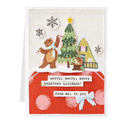 Mittens &amp; Mistletoe Cardstock Stickers / Estampas de Cartulina Muérdago Descontinuado Crate Paper