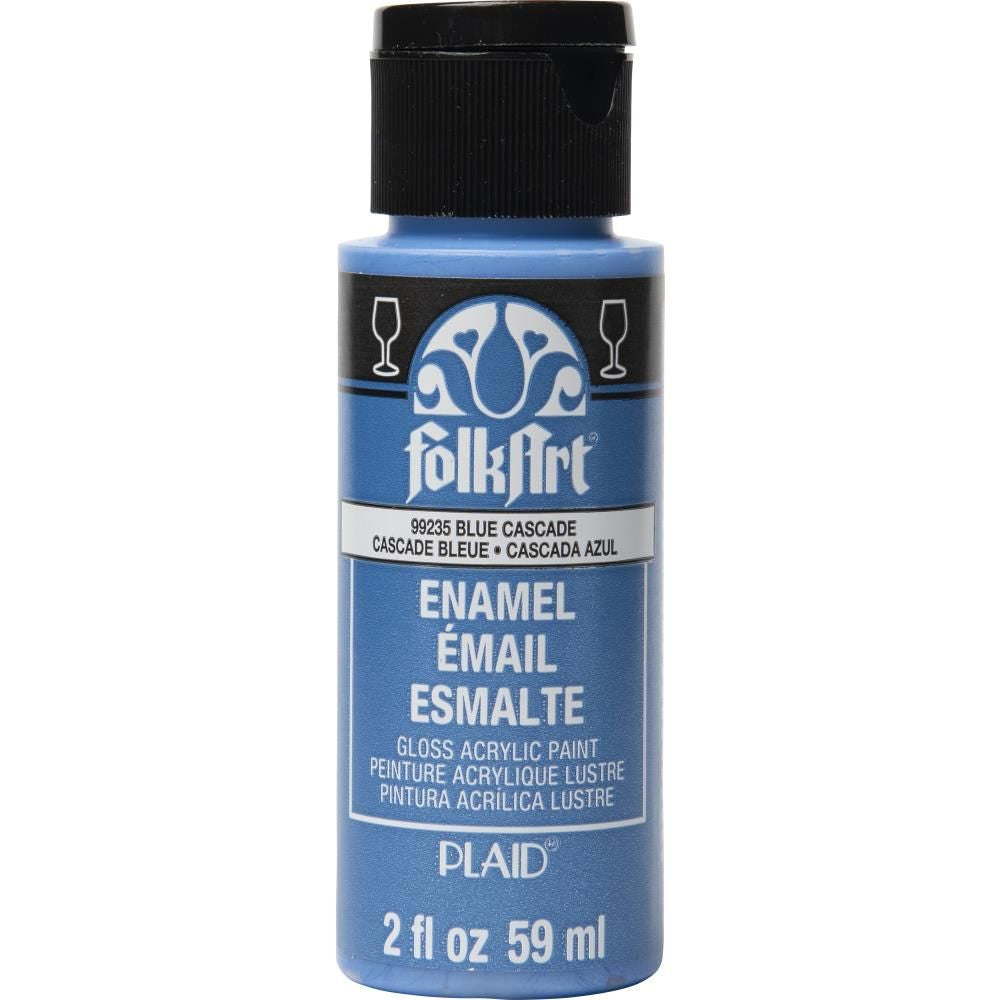 Enamel Paint Metallic Blue Cascade / Pintura de Esmalte Metálica Azúl Esmaltes Folk Art