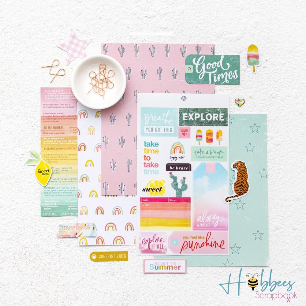Heidi Swapp Single-Sided Paper Pad 6 x 8" Sun Chaser / Block de Papel Cazador de Sol Papel Heidi Swapp