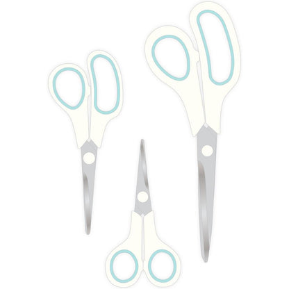 Craft Scissors / 3 Tijeras para Manualidades Blanco con Azúl Descontinuado We R Memory Keepers