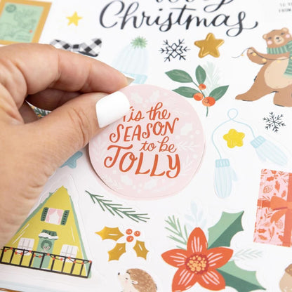 Mittens &amp; Mistletoe Cardstock Stickers / Estampas de Cartulina Muérdago Descontinuado Crate Paper