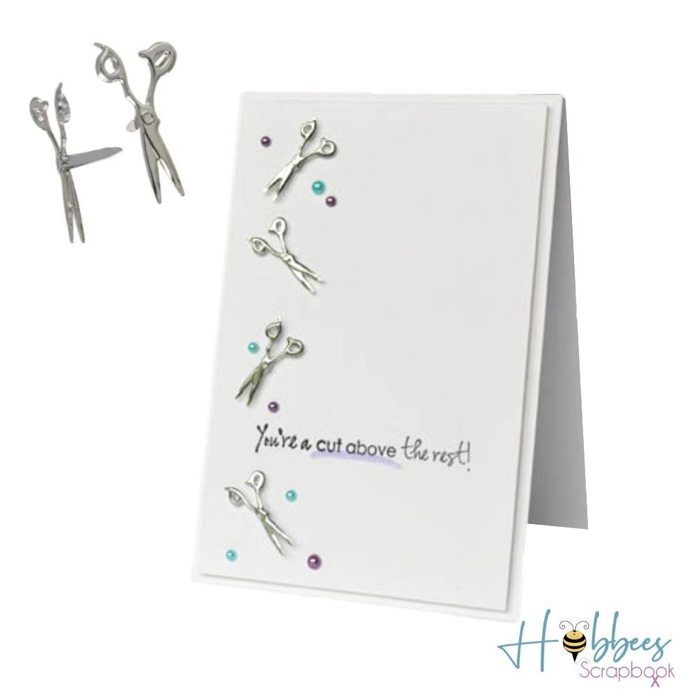 12 Scissor Brads / Sujetadores Tijeras Descontinuado Eyelet Outlet