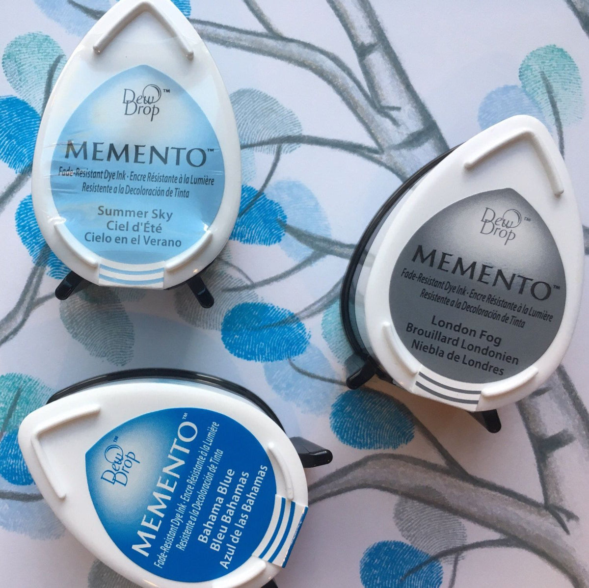 Memento Dew Drop Ink Pads Dolphin Play / Paquete de 4 Tintas Memento Neutros Descontinuado TSUKINEKO