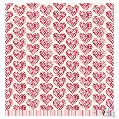 With Love Paper / 1 Hoja Cartulina Doble Cara Corazones Descontinuado Pebbles