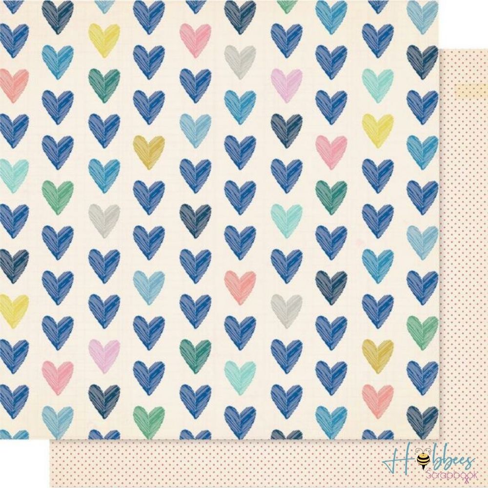 Kind Heart Paper / 25 Hojas de Papel Doble Cara Corazón Amable Descontinuado Maggie Holmes