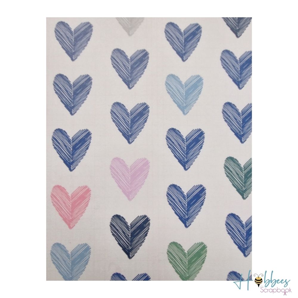 Kind Heart Paper / 25 Hojas de Papel Doble Cara Corazón Amable Descontinuado Maggie Holmes