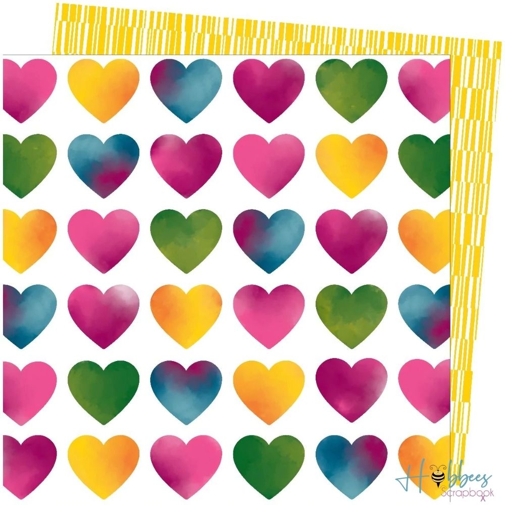 Love Always Paper / 1 Hoja de Papel Doble Cara Ama Siempre Descontinuado American Crafts