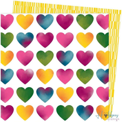 Love Always Paper / 1 Hoja de Papel Doble Cara Ama Siempre Descontinuado American Crafts