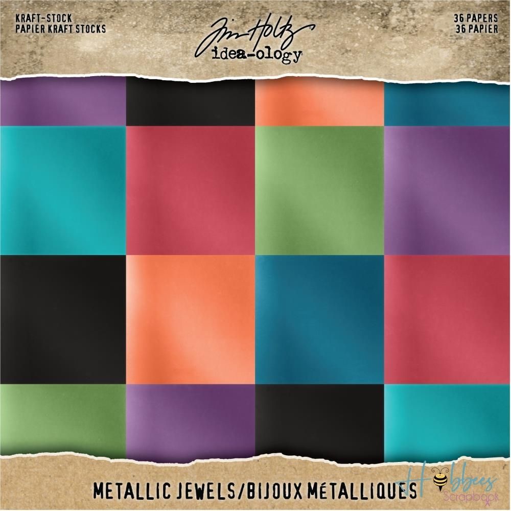 Metallic Jewel Paper Pad 8X8" / Bloc de Papel Metálico Papel Tim Holtz