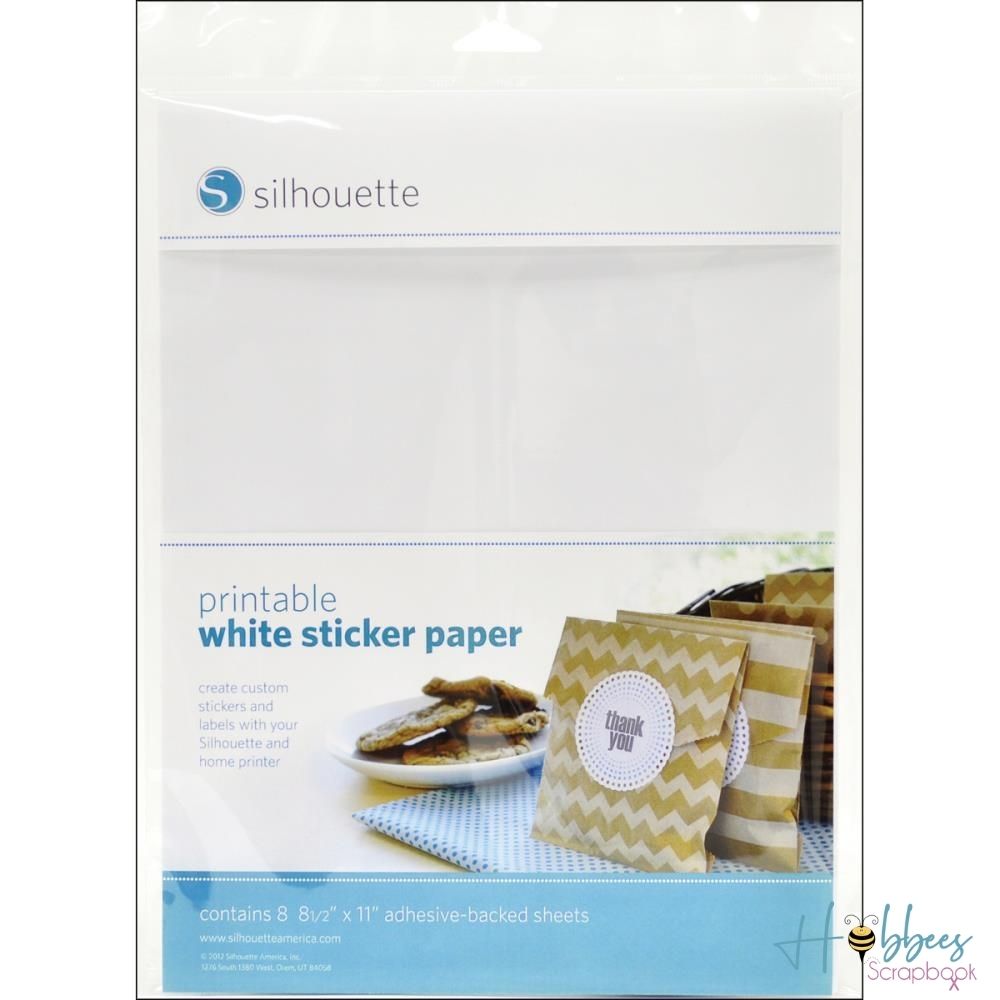 Printable Sticker Paper 8.5 x 11" / Papel Adhesivo Imprimible Acetato y Especializados Silhouette