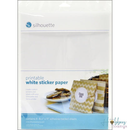 Printable Sticker Paper 8.5 x 11" / Papel Adhesivo Imprimible Acetato y Especializados Silhouette