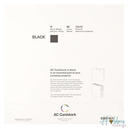 Black Cardstock Pack 12"  / Paquete de Cartulina Negra Papel American Crafts