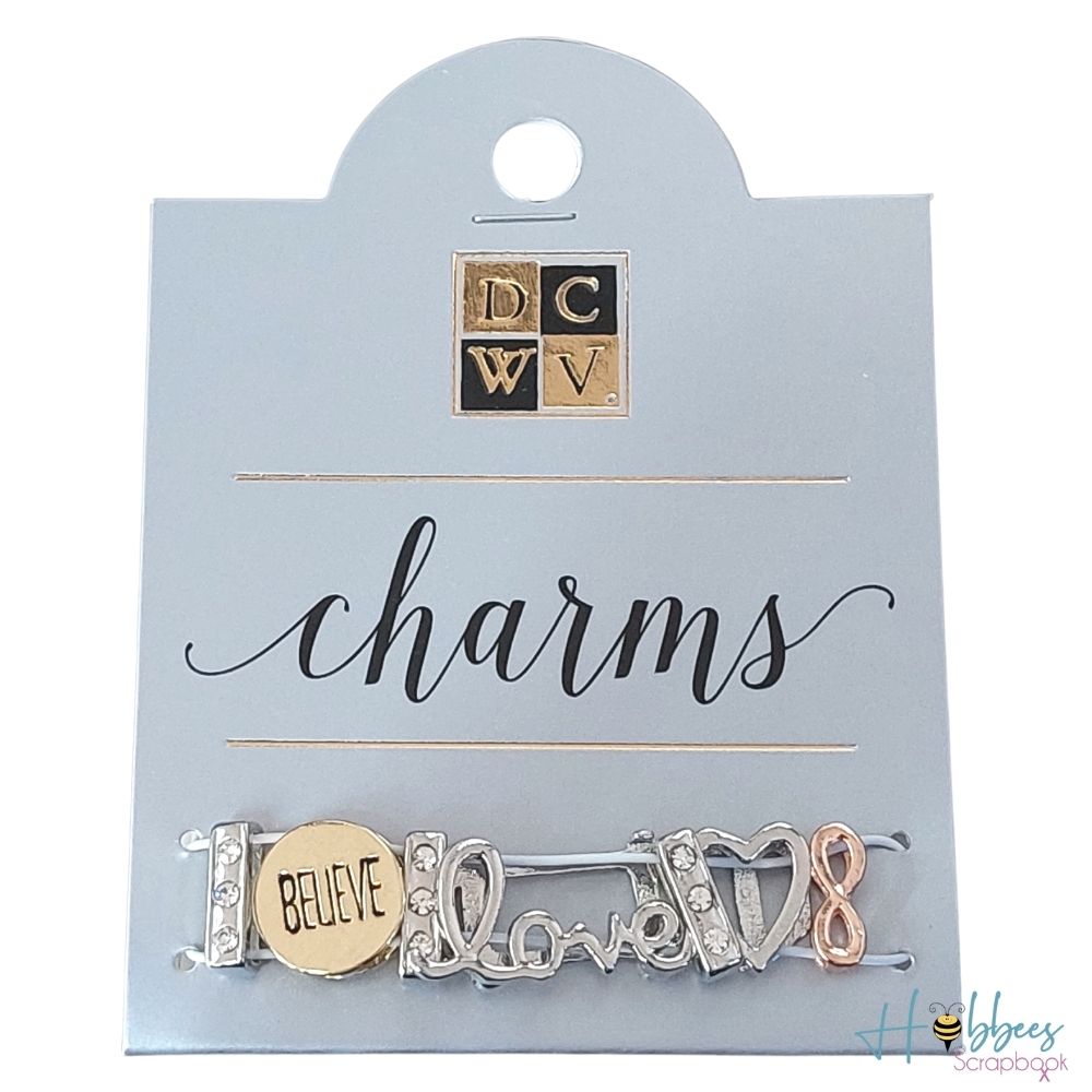 Charms Love / 7 Adornos Metálicos "Amor" Adornos / Embellishments DCWV
