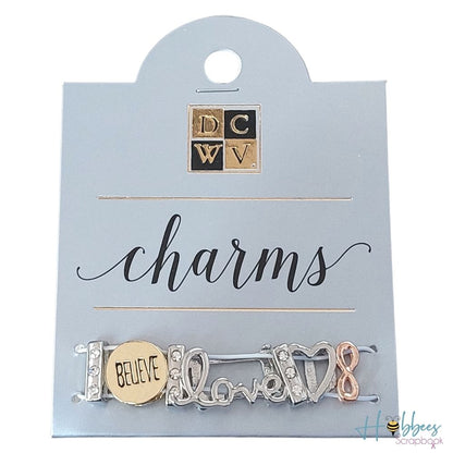 Charms Love / 7 Adornos Metálicos "Amor" Adornos / Embellishments DCWV