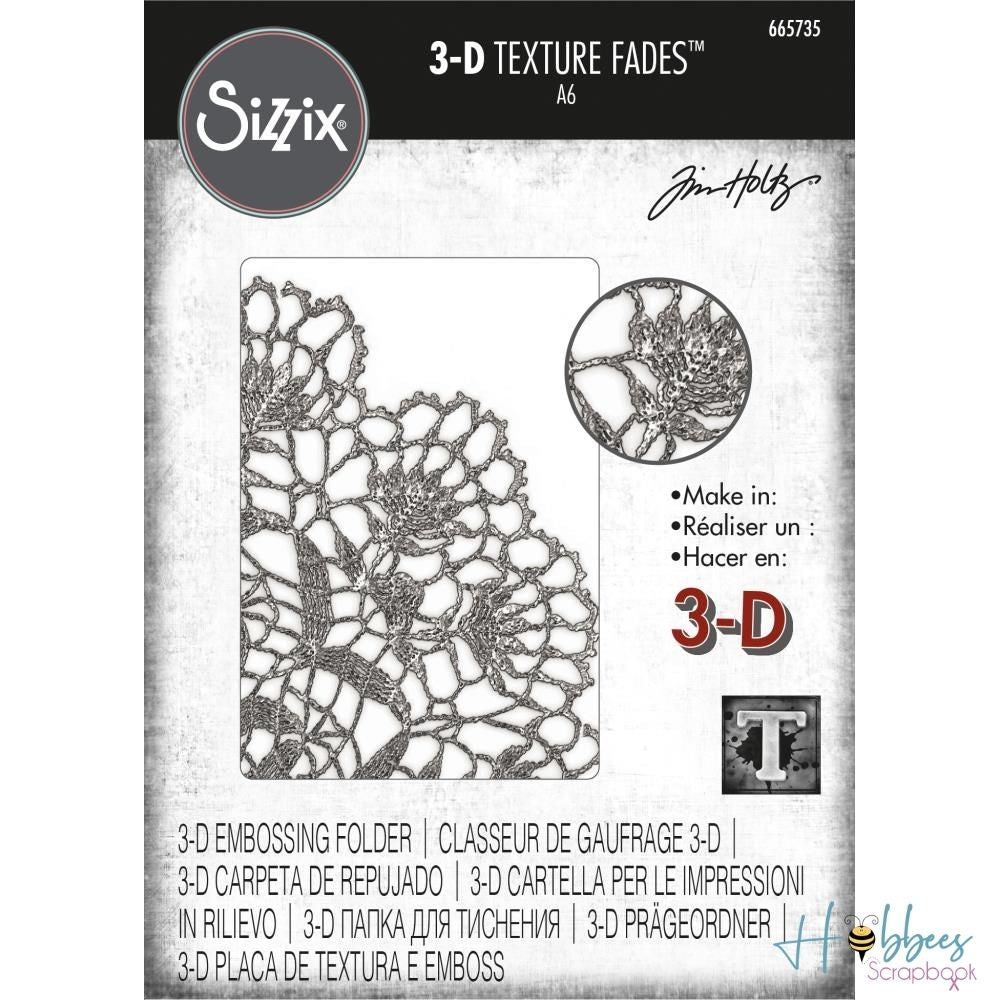 3D Textured Impressions Doily / Folder de Grabado 3D Blonda Descontinuado Sizzix