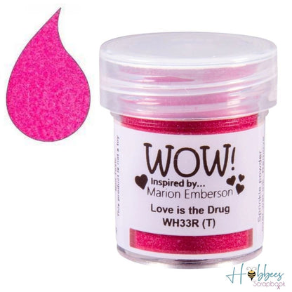 Love Is The Drug Embossing Powder / Polvo de Embossing Rosa Fuerte Translúcido Descontinuado Wow!