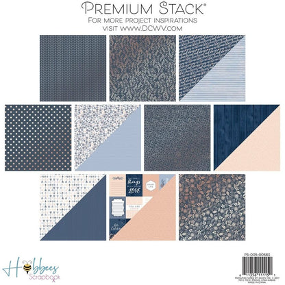 Indigo Kraft &amp; Rose Gold  Paper Pad 12" / Block de Papel Indigo Papel DCWV