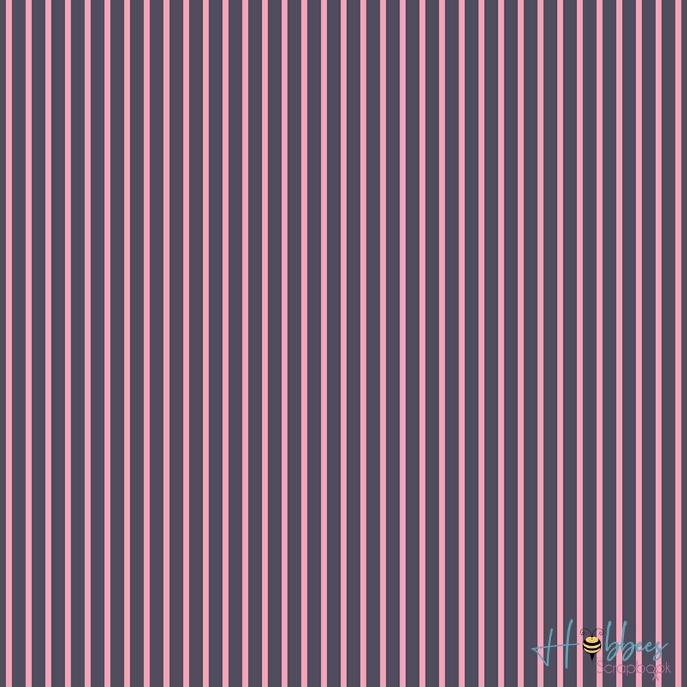 Denim Blues Pink Stripe / Hoja Papel con Mezclilla Rayas Rosas Papel, Hojas Sueltas We R Memory Keepers