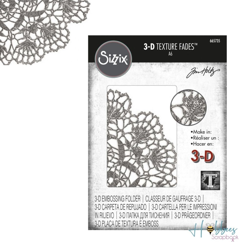 3D Textured Impressions Doily / Folder de Grabado 3D Blonda Descontinuado Sizzix