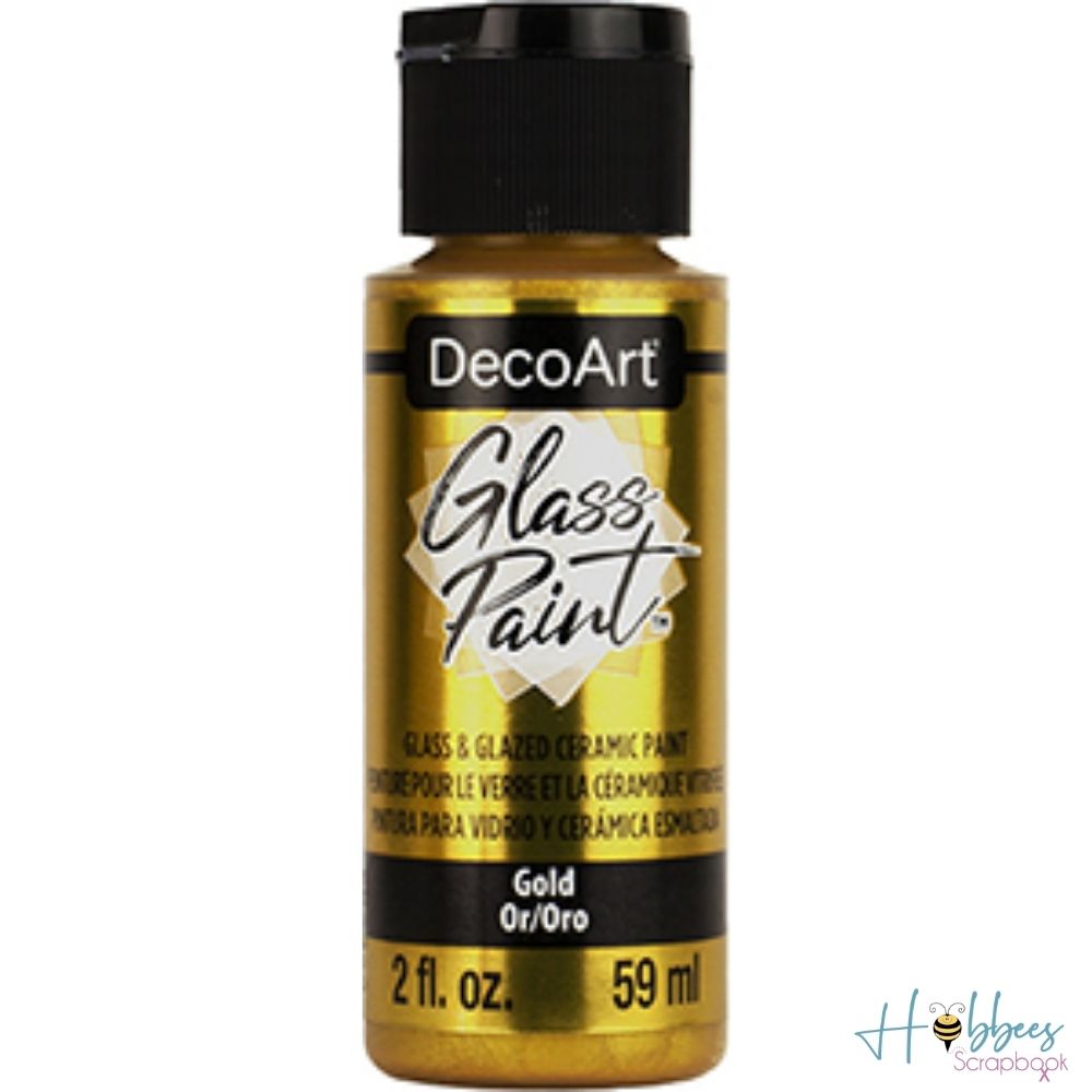 Glass Paint Gold / Pintura Para Vidrio Dorado Descontinuado DecoArt