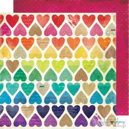 Paper Hearts Kaleidoscope / 1 Hoja de Papel Corazones Descontinuado Vicki Boutin